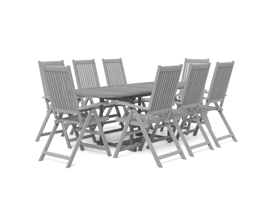 Maison Exclusive - Juego De Comedor De Jardín 9 Piezas Madera Maciza De Acacia