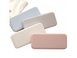 Estuche para lápices de 4 piezas con diseño de macarrón, color crema y chicle, hecho a mano, multifuncional.