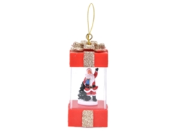 NEVEANCE Linterna LED Navideña 4,7 pulgadas con Papá Noel, Luz Cálida, Decoración de Escritorio y Colgante, Ideal para Interior