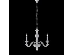 Leonardo - Lámpara De Araña Shabby De Madera Blanca 3 Luces 117 - Ø43 - Bl180-3-bco