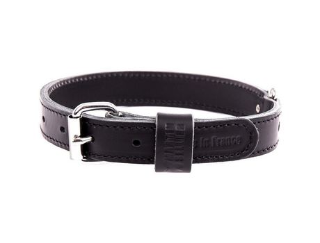 Collar de perros de cuero MARTIN SELLIER - Colección 107 MARTIN SELLIER Noir 75 x l. 25 mm
