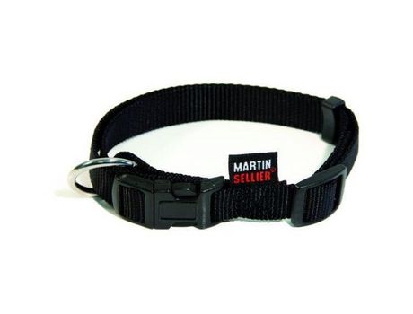 Collar de perros de MARTIN SELLIER en un nylon limpio con bucle rápido MARTIN SELLIER Noir 40 à 55 x l. 2