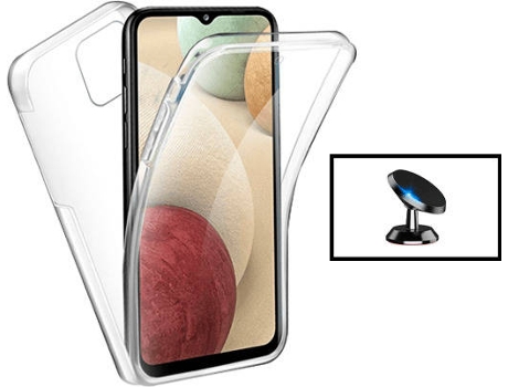 Kit Carcasa 3x1 Galaxy A12 PHONECARE Transparente y Blanco