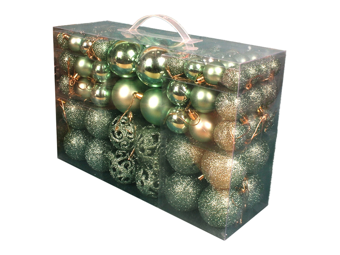 Juego de adornos de bolas de Navidad Decoraciones de temporada de árbol de Navidad para la decoración de fiestas de bodas navideñas, verde