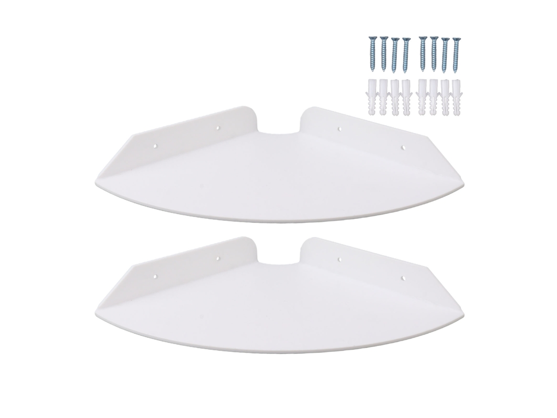2 Estantes Flotantes De Esquina De Acrílico Blanco Para Dormitorios, Salas De Estar Y Baños.