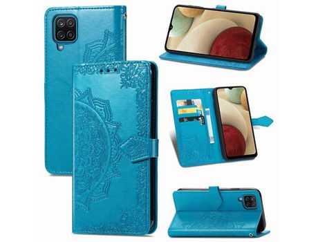 Funda Folio para Samsung Galaxy A12 RASENA Piel Sintética Azul