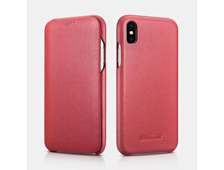 Funda para iPhone XS/XS Max ICARER Piel Rojo