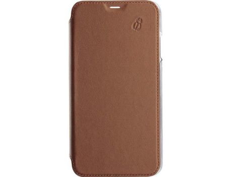 Funda Folio para iPhone XR GENERIQUE Piel Marrón