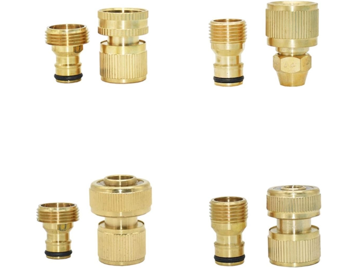 Adaptador Conector De Jardín Latón 14 Cm Con Rosca Externa Latón