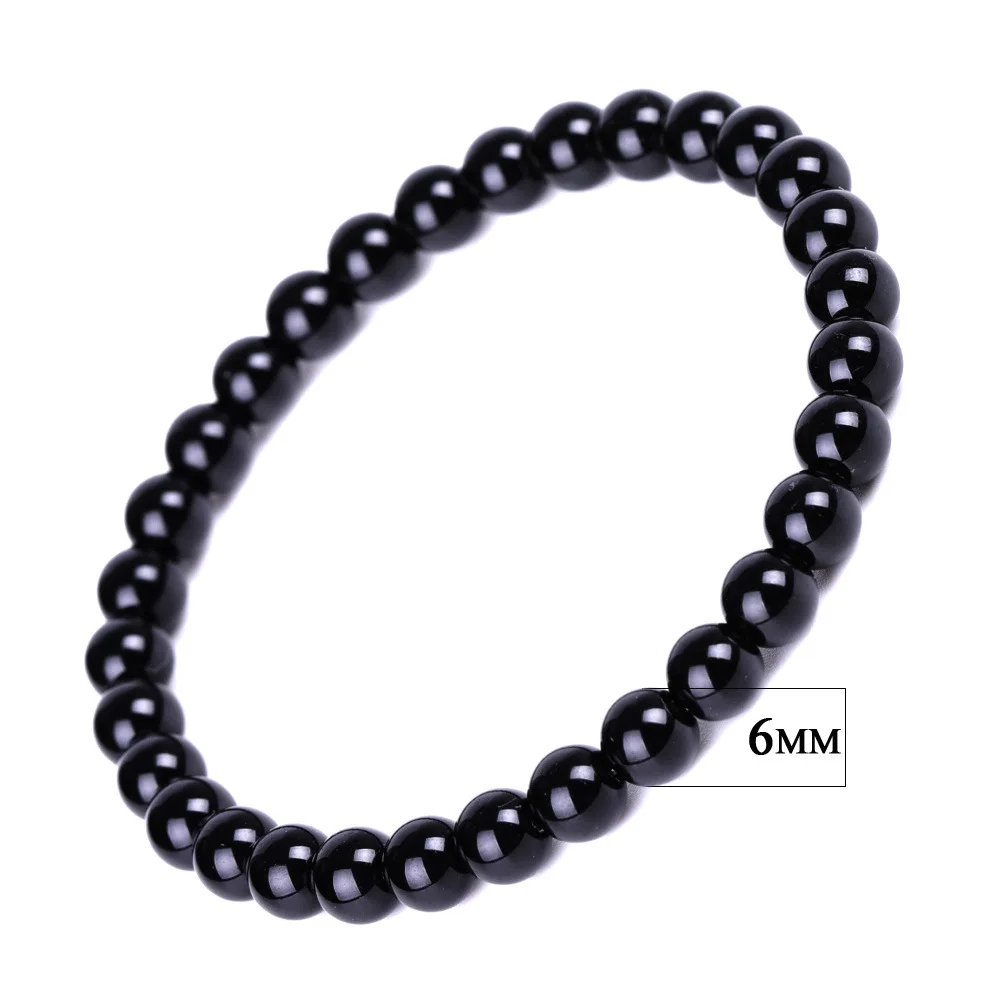 Pulsera De Obsidiana Budista Tibetana (6 Mm X 21 Cm) Para Hombres Y Mujeres, Amuleto, Brazalete De La Suerte.
