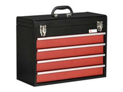 Tool Boxes-caja De Herramientas Acero Con 4 Cajones Y Bandeja Superior, 51x22x39,5 Cm, Rojo Negro.