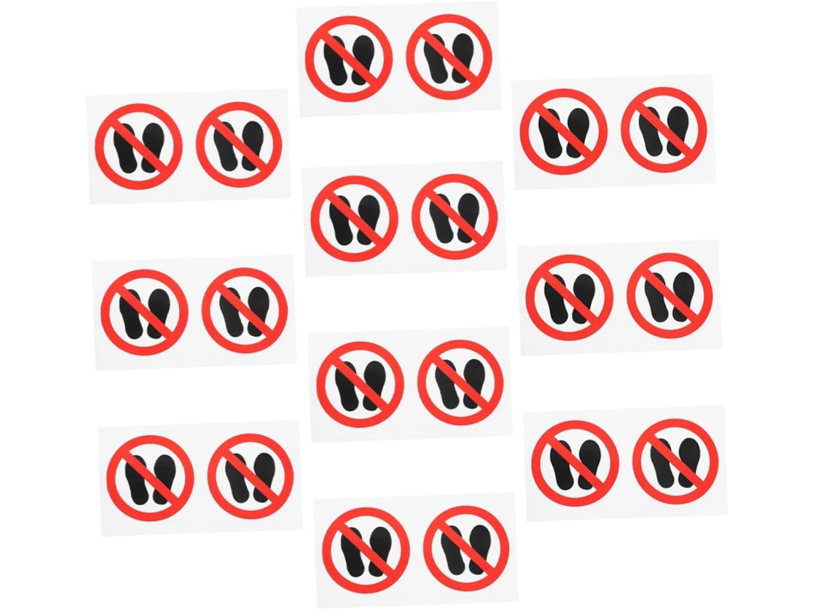 Juego De 20 Pegatinas De Seguridad, Señales Adhesivas, Prohibido Caminar, Para Taller.