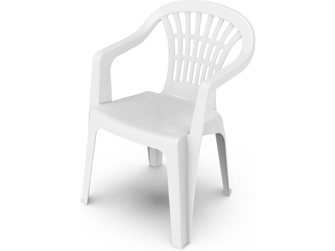Silla Apilable IPAE PRO GARDEN con Respaldo Bajo (blanco - 56x54x80cm)