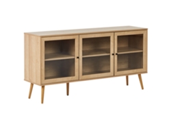 Aparador de 3 puertas Albany de Beliani en tablero de partículas de madera clara 150x40x76