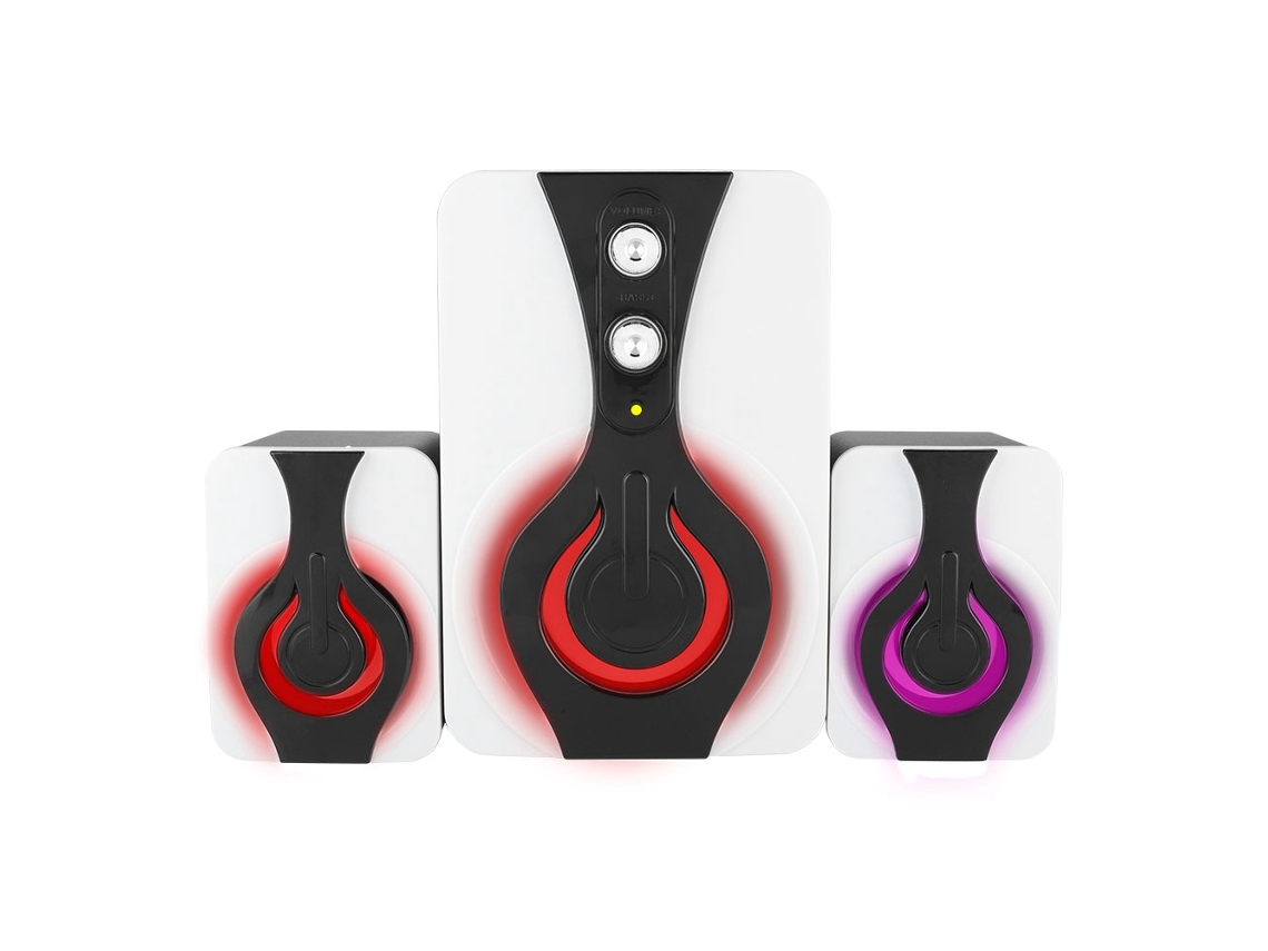 Subwoofer Con Luz Rgb Activa Altavoz Para Pc De Escritorio Con Cable Usb Negro Blanco