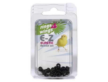 Anillas elásticas para canarios y aves EXóticas, 3 mm negro, 50 unidade
