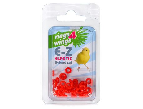 Anillas elásticas para canarios y aves EXóticas, 3 mm rojo, 50 unidade
