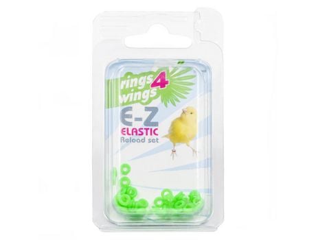 Anillas elásticas para canarios y aves EXóticas, 3 mm verde, 50 unidade