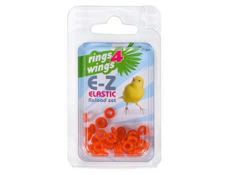 Anillas elásticas para canarios y aves EXóticas, 3 mm naranja, 50 unidade