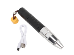Linterna LED 3 en 1 para identificación de gemas (2026) con luz UV blanca/amarilla de 365 nm para joyería de jade, con interruptor, cable trasero y USB-C.