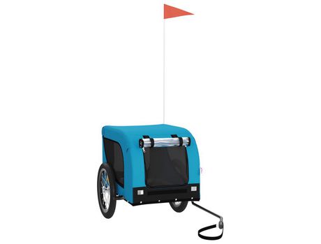 Remolque de bicicleta VIDAXL para perros hierro tela Oxford azul negro