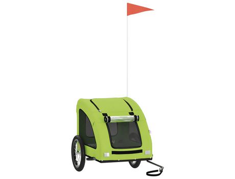 Remolque de bicicleta VIDAXL para perros hierro y tela Oxford verde