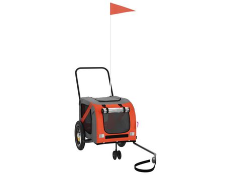 Remolque bicicleta VIDAXL para perros hierro tela Oxford naranja negro