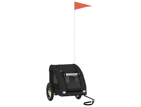 Remolque de bicicleta VIDAXL para perros hierro y tela Oxford negro
