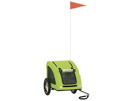 Remolque de bicicleta VIDAXL para perros hierro y tela Oxford verde