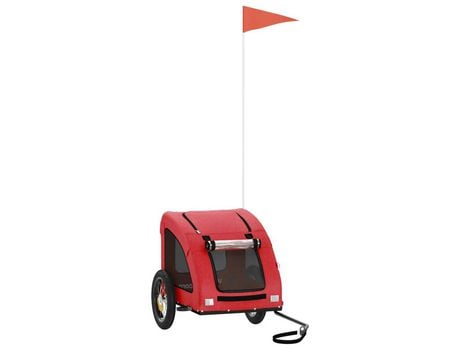 Remolque de bicicleta VIDAXL para perros hierro y tela Oxford rojo
