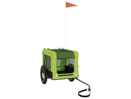 Remolque bicicleta VIDAXL para perros hierro tela Oxford verde negro