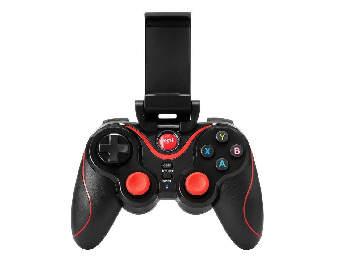 Mando inalámbrico con soporte para móvil compatible con Android, iOS, PC, PS3 Skyhe X3 Negro