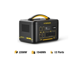 Estación de energía portátil Vtoman Jump 2200, batería LiFePO4 de 1548 Wh, salida de CA de 2200 W, ampliable a 3096 Wh