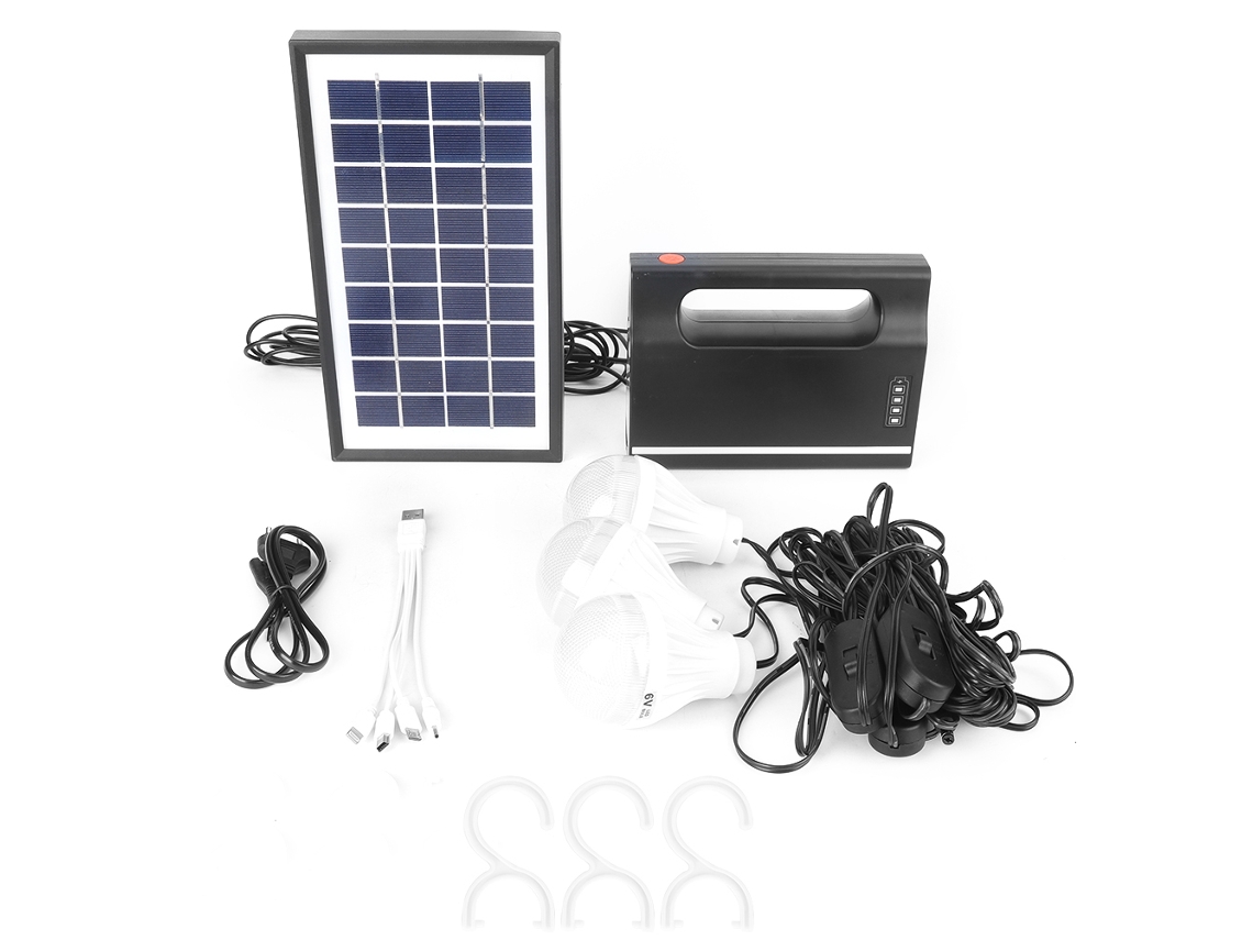 Generador De Panel Solar, Batería, Cargador Usb, Luz Led Para Uso Doméstico Con Asa Y Control Remoto.
