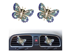 Clip Para Aire Acondicionado De Coche Con Forma De Mariposa Y Diamantes De Imitación, Accesorio Decorativo Con Perfume Para Mujer.