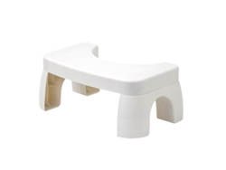 Taburete de baño antideslizante blanco para una postura correcta en cuclillas