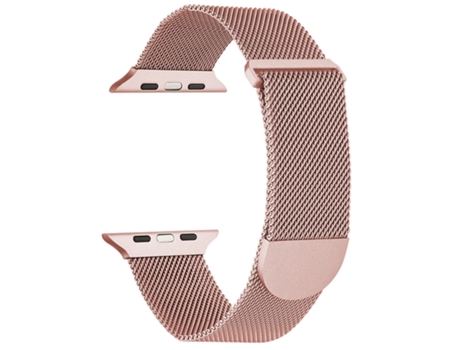 Correa de reloj inteligente para Apple Watch de 38 mm con correa magnética de metal milanesa (rosa)