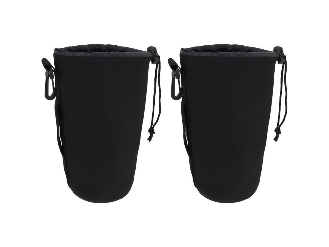 Bolsas De Neopreno Para Lentes De Cámara: 2 Bolsas Negras Para Guardar Lentes Con Cordón, Talla Xl