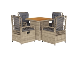 Maison Exclusive - Set Comedor De Jardín 5 Pzas Con Cojines Ratán Sintético Beige