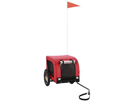 Remolque de bicicleta VIDAXL para perros hierro tela Oxford rojo negro