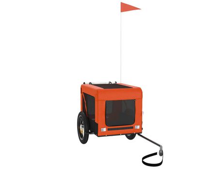 Remolque bicicleta VIDAXL para perros hierro tela Oxford naranja negro