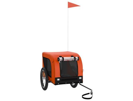 Remolque bicicleta VIDAXL para perros hierro tela Oxford naranja negro