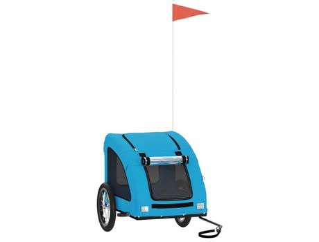 Remolque de bicicleta VIDAXL para perros hierro y tela Oxford azul