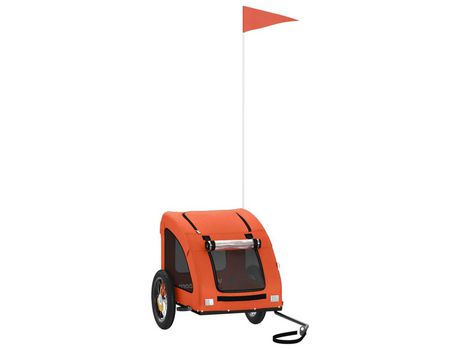 Remolque de bicicleta VIDAXL para perros hierro y tela Oxford naranja