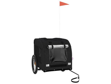 Remolque de bicicleta VIDAXL para perros hierro y tela Oxford negro