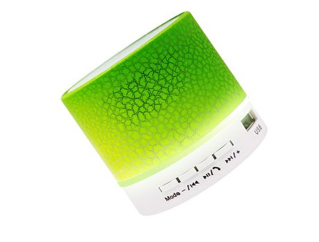 Mini altavoz con luces de 7 colores, pequeño altavoz inalámbrico BT, altavoz portátil recargable para viajes al aire libre, oficina en casa gris