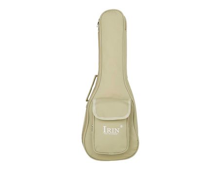 IRIN-Bolsa de hombro para ukelele, bolsa de algodón grueso, impermeable, mochila acolchada para guitarra pequeña de ukelele de 24 pulgadas beige