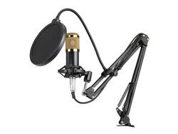 Bm800 Micrófono Condensador Profesional Podcast Equipo De Transmisión En Vivo Conjunto De Micrófono Micrófono Usb Micrófono De Estudio Con S Oro