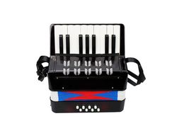 Acordeón para niños de 17 teclas, 8 bajos, Mini acordeón pequeño, instrumento Musical educativo para principiantes, regalo de cumpleaños negro