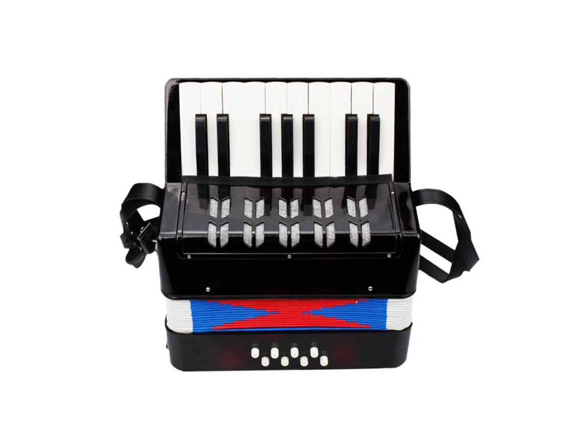 Acordeón para niños de 17 teclas, 8 bajos, Mini acordeón pequeño, instrumento Musical educativo para principiantes, regalo de cumpleaños negro